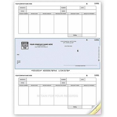 Laser OCR Accounts Payable Checks w/Stub (1 Part)