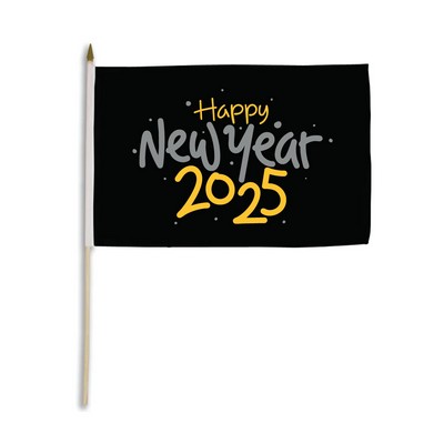 Custom Hand Held Flag w/2 Color Print (18" x 12")