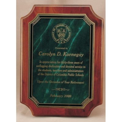 Solid Walnut Wood Plaque w/ Notched Corner (9"x12")