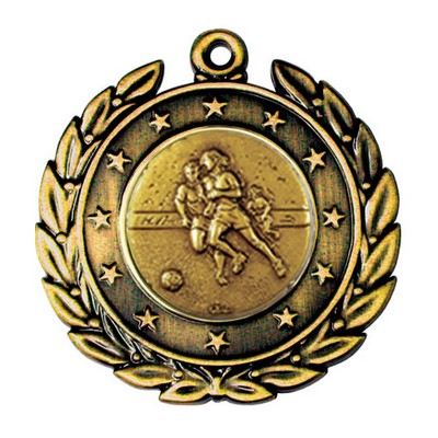 Stock Star Wreath 2" Medal- Soccer Female