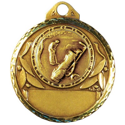 Stock Diamond Struck 2" Medal- Golf