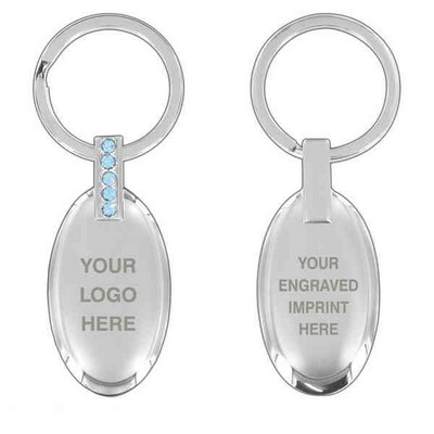 Sparkling Oval Keychain Embellished with quality Crystals (Domestic Production)