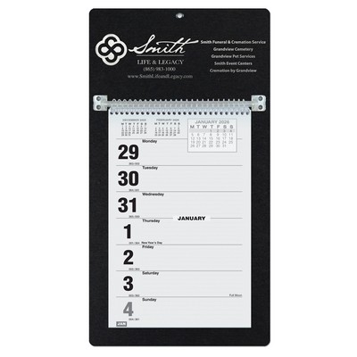 Foil Stamped Weekly Calendar w/Monday Start (7"x 13")