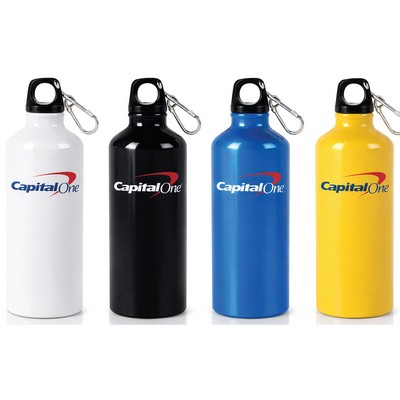 USA Printed 22 Oz. Aluminum Sports Bottle W/ Matching Color Carabiner (5 Days)