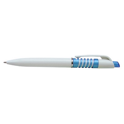 Ballpoint Pen w/ Contrast Coil Like Barrel Trim