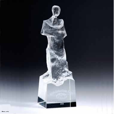 Optical Crystal Van Gogh Trophy (Sandblasted)