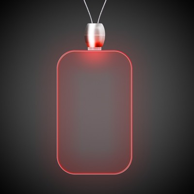24" Red Dog Tag Light-Up Pendant Necklace(Pad Print)