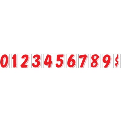 Windshield Number Decals - 7 1/2" (Red/White)
