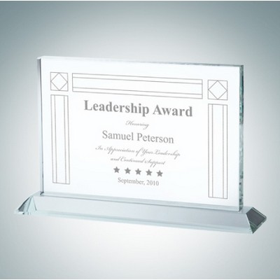 Horizontal Rectangle Clear Glass Award Plaque (L)
