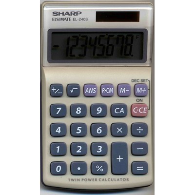 Sharp® EL240SB 8-Digit Dual Powered Slant Display Calculator