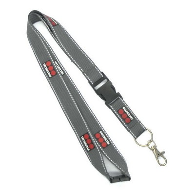 1/2" Wide Gray Silver Polyester Lanyard (12 mm)