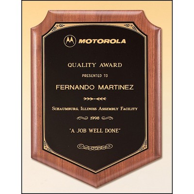 American Walnut Shield Plaque, 7 x 8"