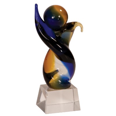 Golden Twist Art Glass Award 9 1/2"h