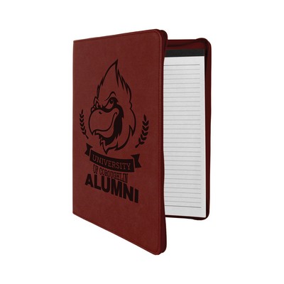 Zipper Leatherette Portfolio (Rose Red)