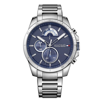 Tommy Hilfiger® Men's Stainless Steel Watch w/Navy Blue Dial