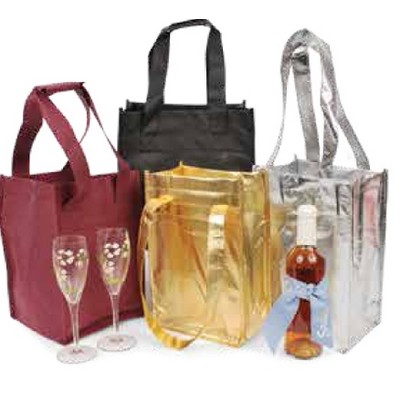 PP Non-Woven Wine Bottle Tote (7" x 4" x 11")