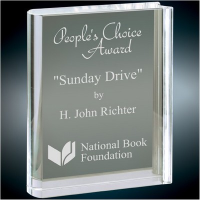 Heritage Crystal Book Award, 3 3/4" x 5"
