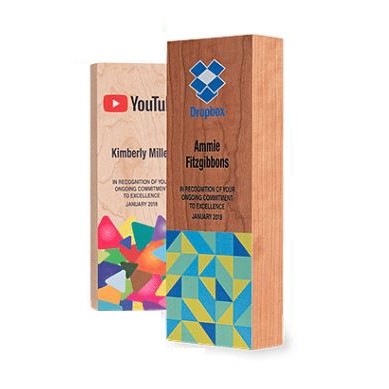 Red Oak Wood Cuboid™ Print Award