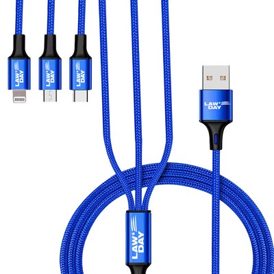 3-in-1 Weave USB Charging Cable (Shorter Prod Time)