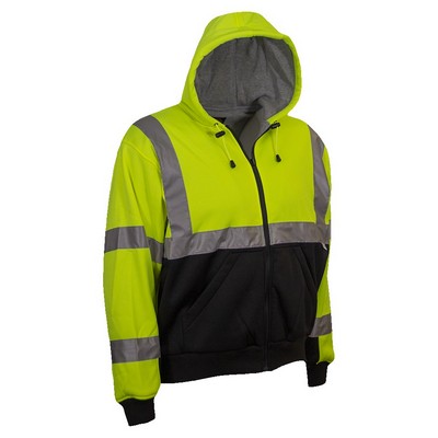 Reflective Apparel™ 2-Tone Full Zip Hoodie w/Thermal Liner 3M™ Scotchlite™ Fluorescent Yellow-Green