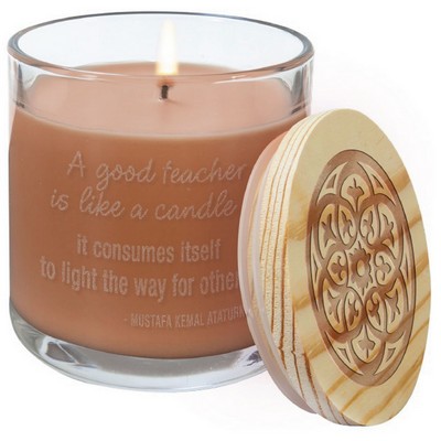 14oz Tropical Coconut Candle in Glass Holder w/ Wood Lid