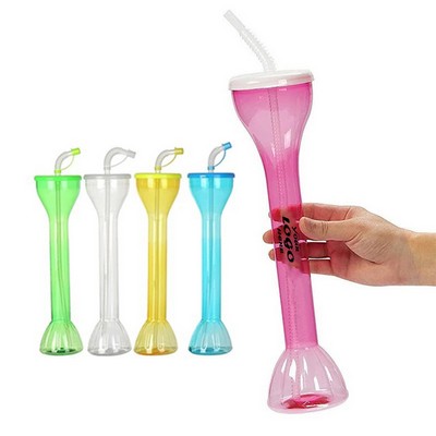 20 oz Plastic Party Yard Cup with Lid and Straw for Events