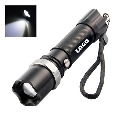 Aluminum Alloy Glare Zoom Rechargeable Flashlight