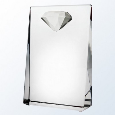Diamond Wedge Crystal Award, 7"H