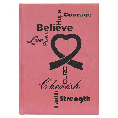 7" x 9 3/4" Pink Leatherette Journal-Lined Paper