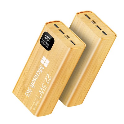 10000 mAh Power Bank , Portable Charger Bamboon Wooden Grain Power Pack