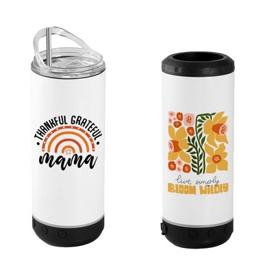 Double Wall Insulated Beverage Holder with Speaker