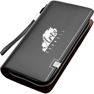 Clutch Bag Handbag Faux Leather Purse Zipper Long Wallet Business Large Hand Clutch Phone Holder