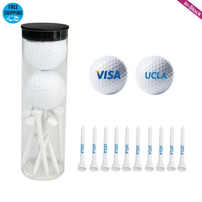 2 Golf Ball and 2 3/4" Tees in Tube
