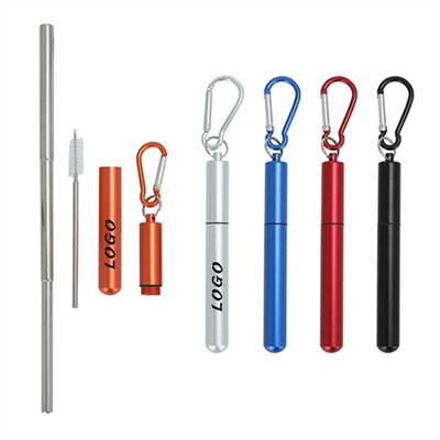 Reusable 304 Stainless Steel Retractable Telescopic Straw