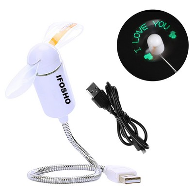 USB Programmable LED Fan – Flexible Gooseneck Mini Desk Fan with Custom Scrolling Text