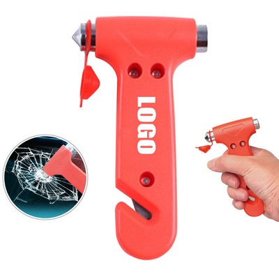 Car Escape Tool 2-in-1 Glass Breaker & Seatbelt Cutter Steel Emergency Hammer