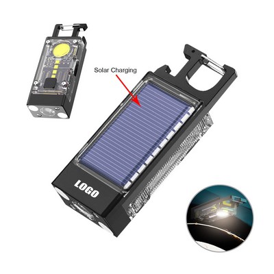 Versatile EDC Flashlight with Magnet Rechargeable Solar and USB-C Charging