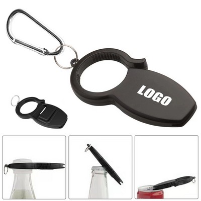 Stylish Tin Can Bottle Cap Opener with Carabiner