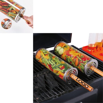 Barbecue Baskets with Wooden Handle 8"