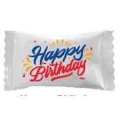 Hard Cinnamon Balls In A Happy Birthday Wrapper
