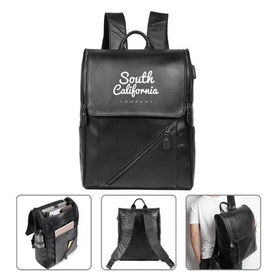 Genuine Cowhide Leather Laptop Backpack
