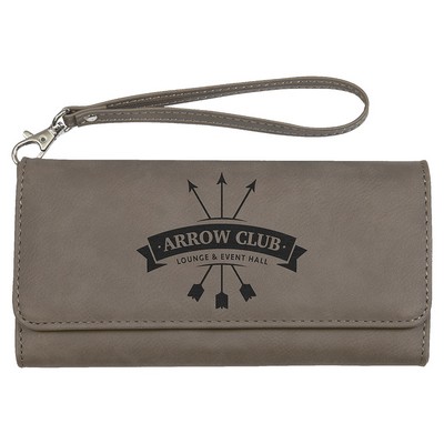 Leatherette Wallet with Strap