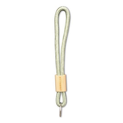 Rectangular Bamboo Connector w/Wristlet Key Tag (1 1/4" x 3/4")