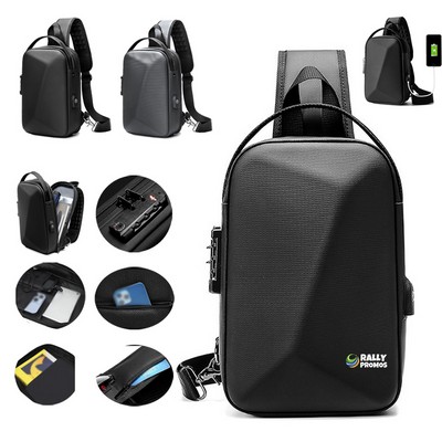 Anti-Theft Sling Backpack Hard Shell Crossbody Bag