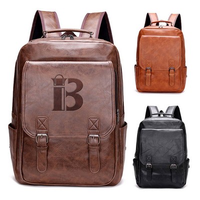 PU Leather Waterproof Travel Backpack