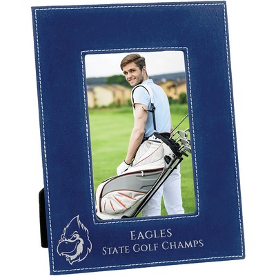 4" x 6" Blue/Silver Leatherette Photo Frame