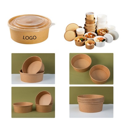 Disposable Kraft Paper Bowl with Lid
