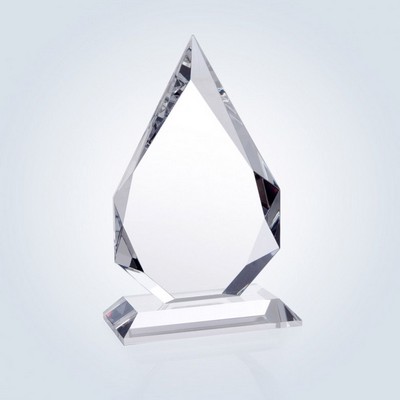 Prestige Flame Optical Crystal award- 6-3/4" x 4" x 3"