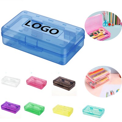 Clear Stackable Pencil Case with Snap Lid