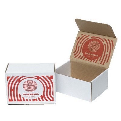 One Color White Display Mailer Box w/Inside Imprint (8" x 6" x 4")